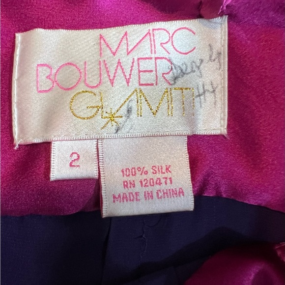 Marc Bouwer Silk/Satin Ombre Chiffon Empire Waist Knee Length Party Dress Size 2 - Picture 9 of 14